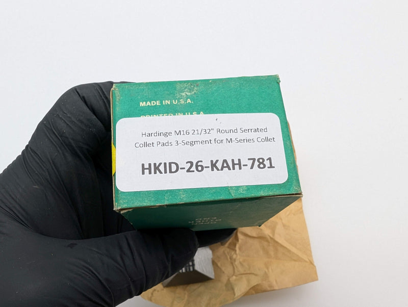 Hardinge M16 21/32" Round Serrated Collet Pads 3-Segment for M-Series Collet