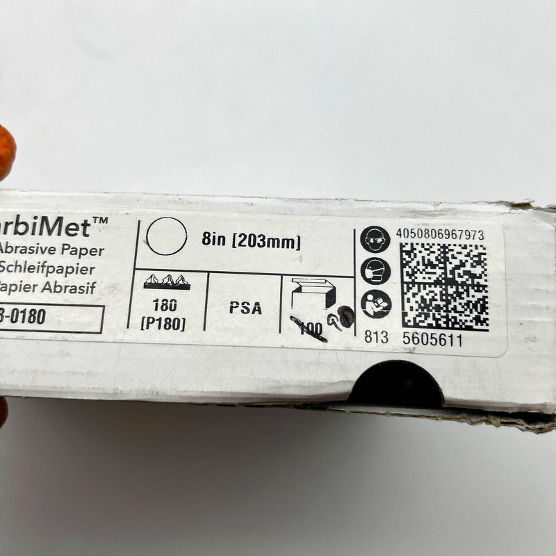 Buehler CarbiMet 36080180 Abrasive Discs SiC Paper 8in 180 Grit PSA 90/BX 2