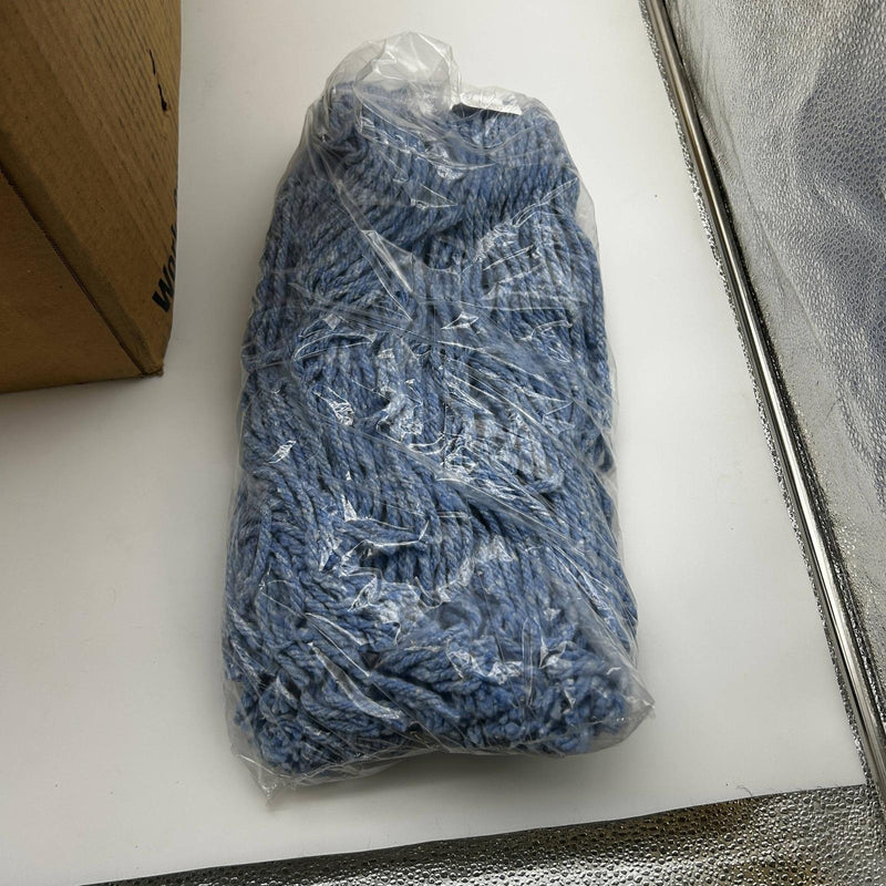 Rubbermaid F51712BLU Mop Head Cut-End Cotton Blend 20oz 1-in Headband 12/Carton 6
