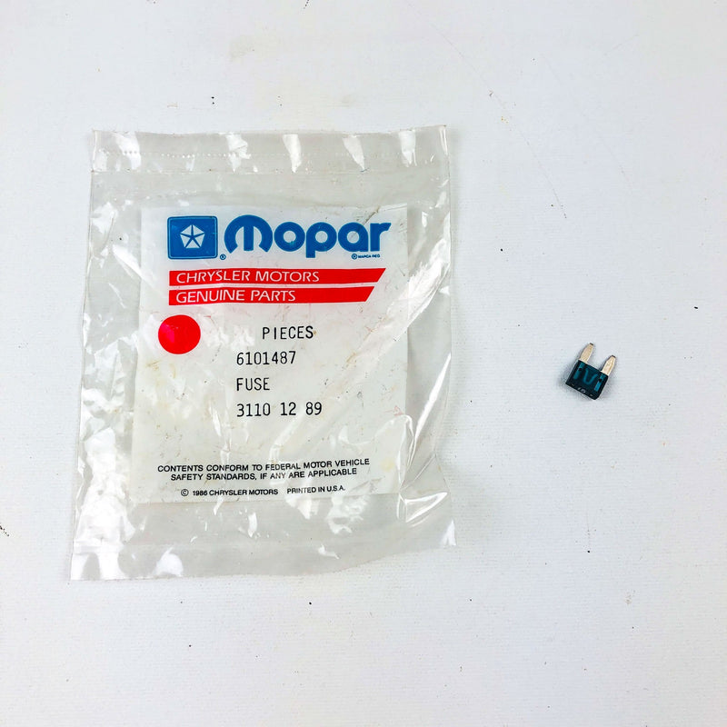 1ct Mopar 6101487 Mini 15 AMP Fuse Blue OEM NOS 1991-93 Jeep Cherokee Comanche 1
