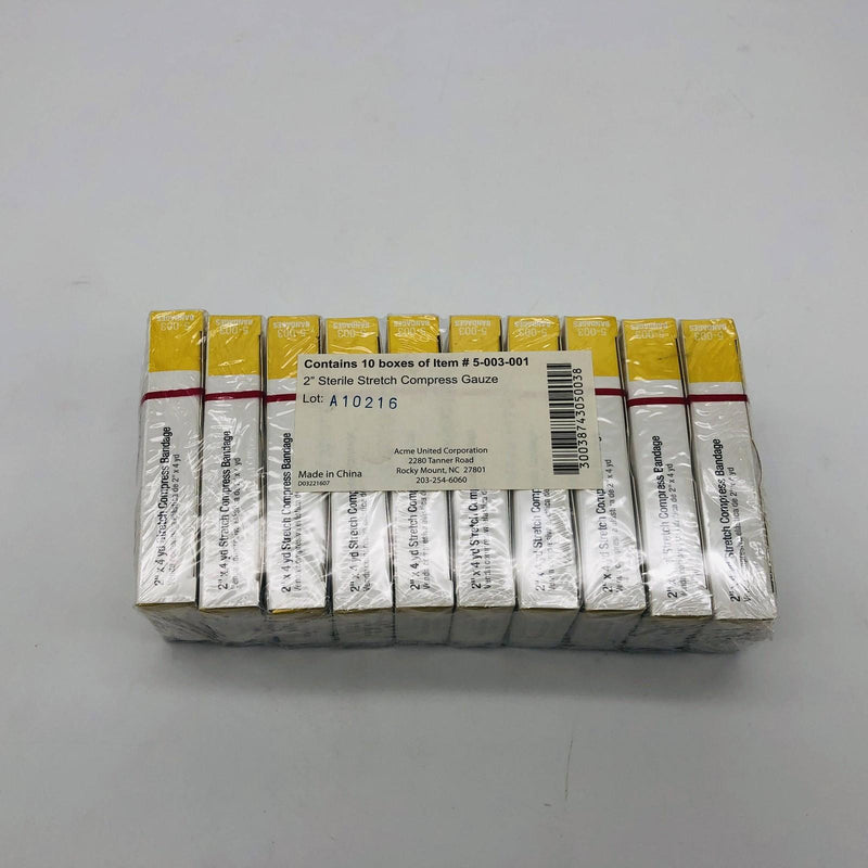 Acme United 5-003 Sterile Gauge Bandage 2" x 4yd Stretch Compress 10 Boxes 5