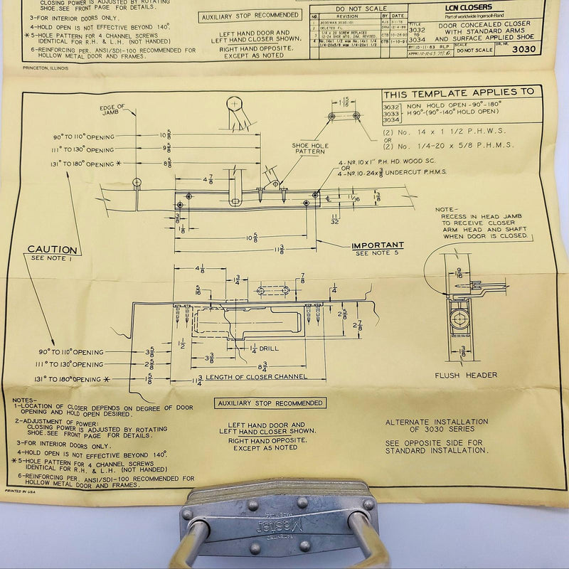 LCN 3030-3049-FL Door Closer Arm FL LH ALUM Fusible Link Left-Handed Aluminum