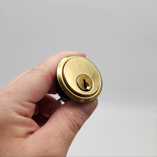 Falcon Rim Cylinder Lock 4-1/2" Length Polished Brass No 951 E Keyway USA Made 1