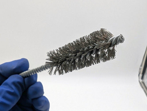 Weiler 7/8" Power Tube Brush Double Spiral 0.014" Wire Size SS 2-1/2" Len 3 PK 1