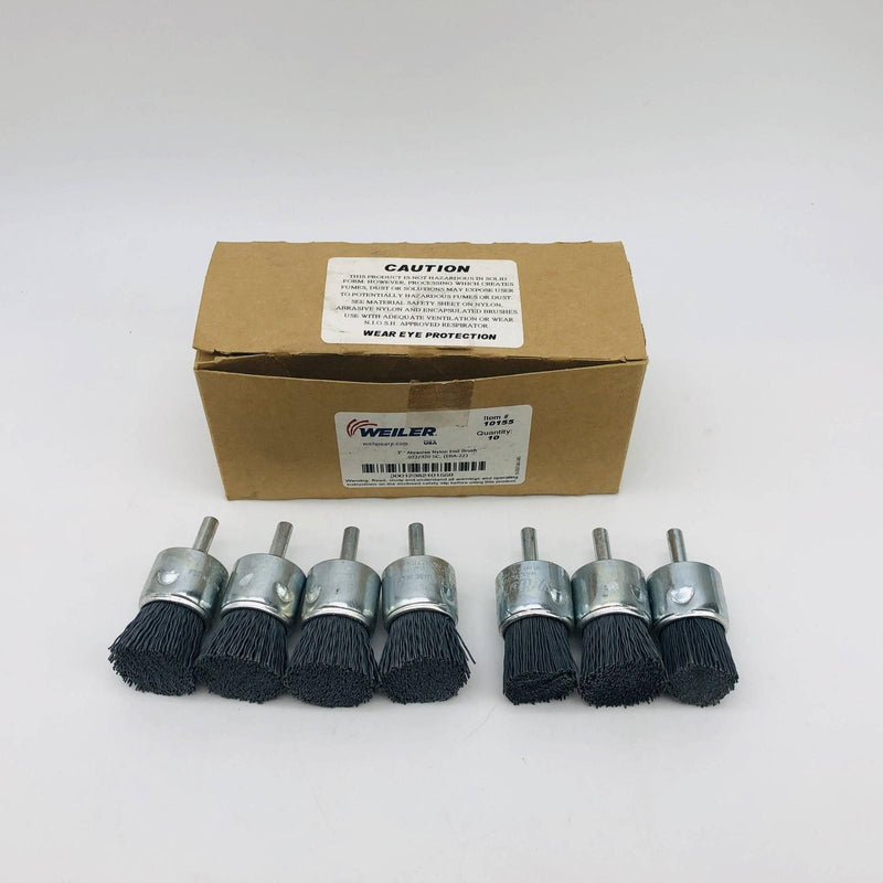 7x Weiler 10155 Nylox End Brush Abrasive 1" .022/320 Grit SC EBA-22 9