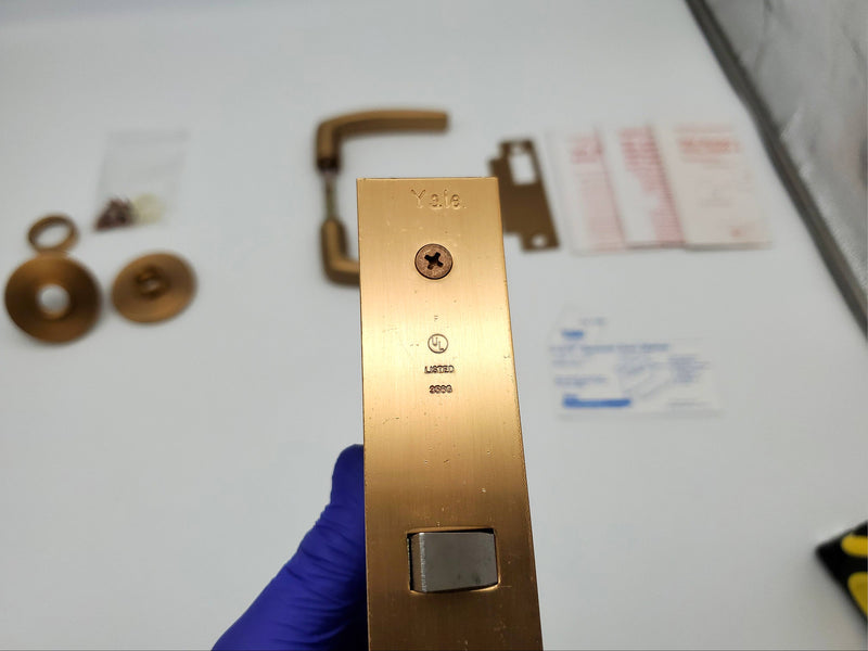 Yale 8708 Mortise Lockset Classroom Function RH Satin Bronze MOR Trim 2-3/4" BS