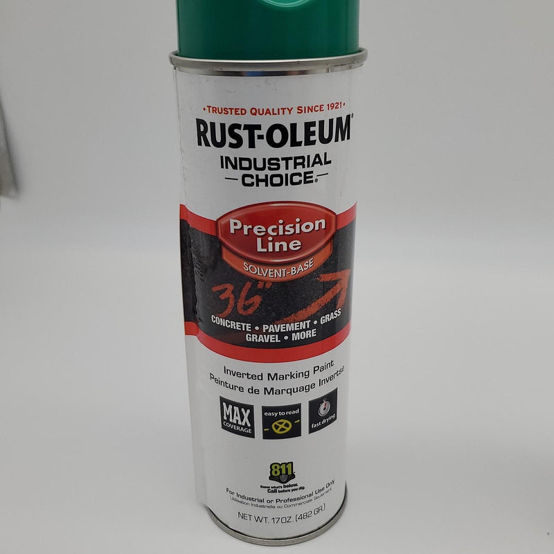 Rust-Oleum Precision Safety Inverted Marking Paint Green 17oz Can Pack of 2 2