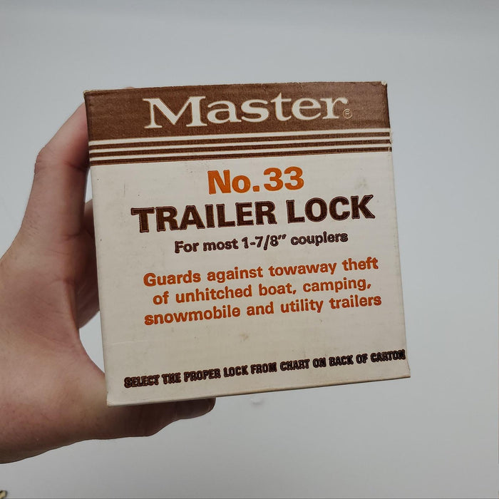 Master Lock Trailer Lock No 33 For 1-7/8" Couplers Acme, Atwood, Big Boy & More 9