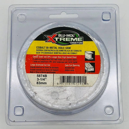 Blu Mol Xtreme 5874B Hole Saw 3-1/4"/83mm Cobalt Steel Bi-Metal Cats Eye Opening 1
