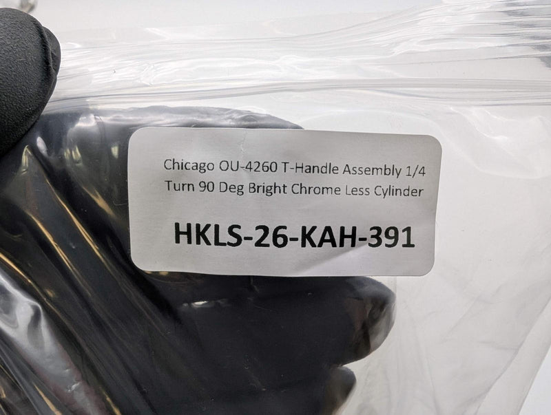Chicago OU-4260 T-Handle Assembly 1/4 Turn 90 Deg Bright Chrome Less Cylinder