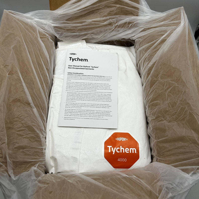 Dupont Tychem 4000 Coverall White 2XL Open Wrist Ankle SL120BWH2X001200 12Pk 7