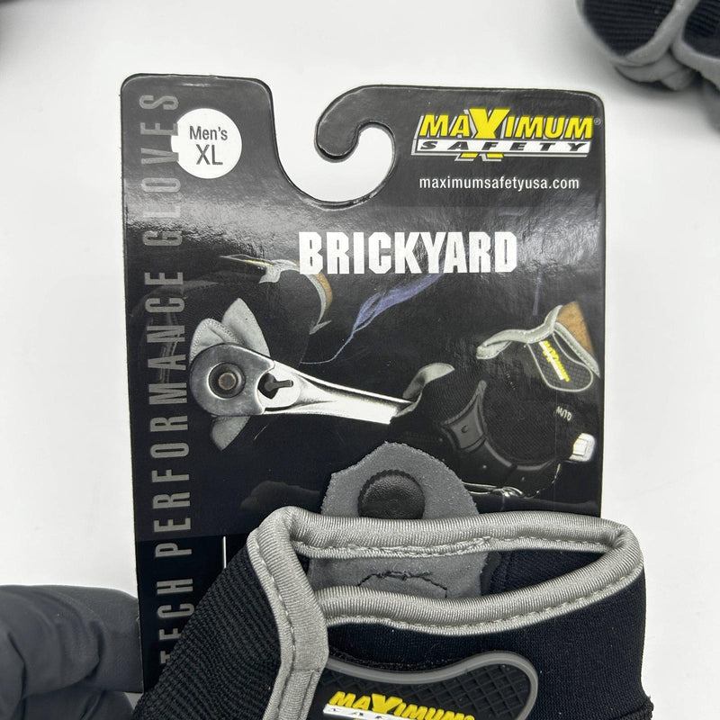 PIP 120-4900 Glove XL Max Safety Brickyard Synthetic Leather Palm w/ TPR 3 Pairs