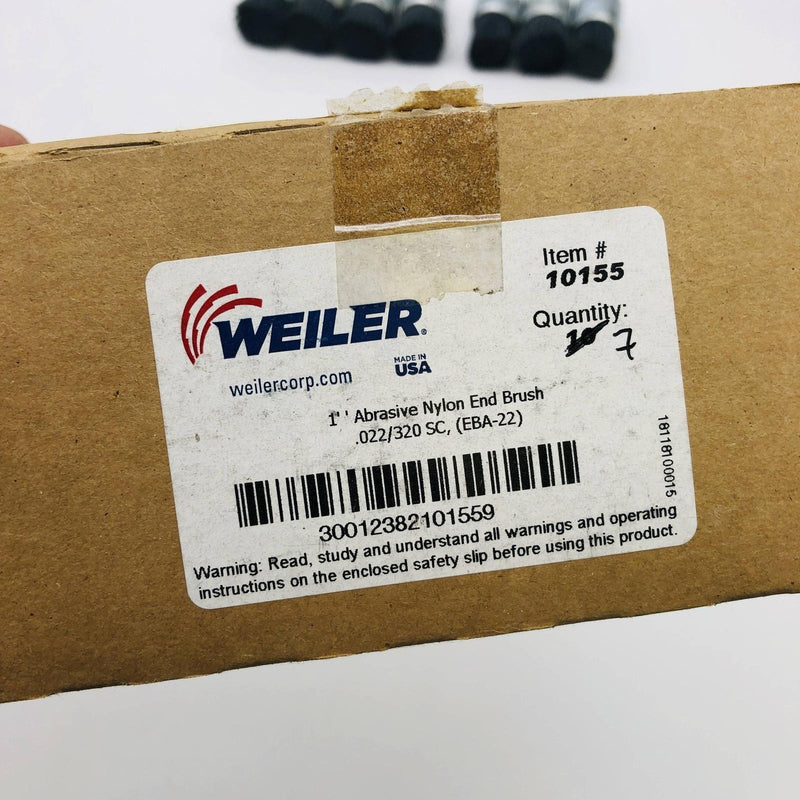 7x Weiler 10155 Nylox End Brush Abrasive 1" .022/320 Grit SC EBA-22 2