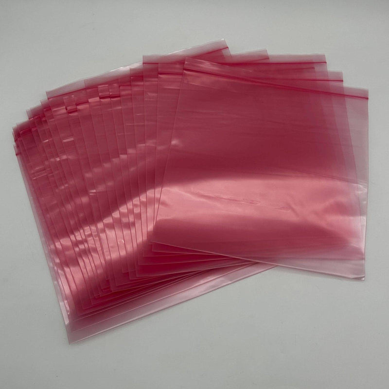 Elkay Plastics FASST41212 Pink Anti-Static Zip Lock Bags 12x12 4 Mil 25 Pack 1