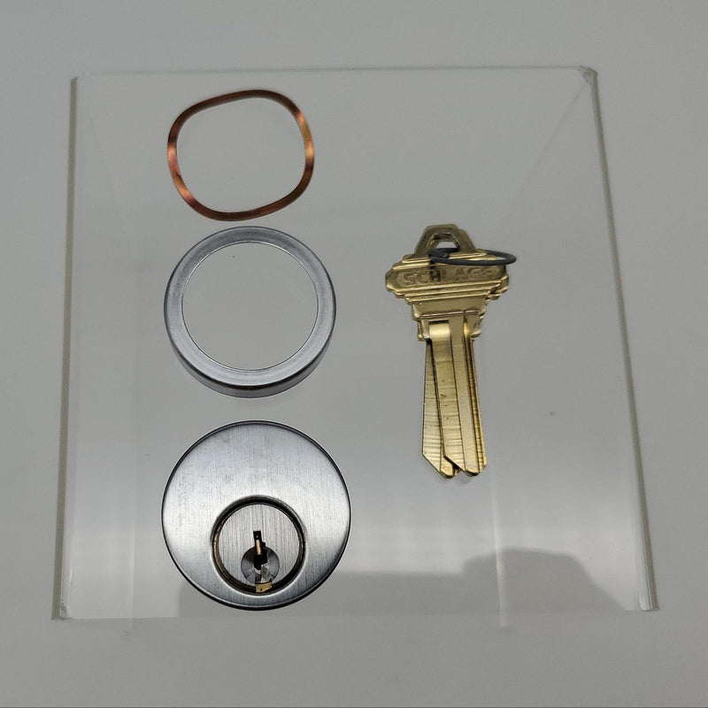 Schlage Mortise Cylinder 1-1/8"L Satin Chrome 1248 Keyway 0 Bit 20-001-626-118 1