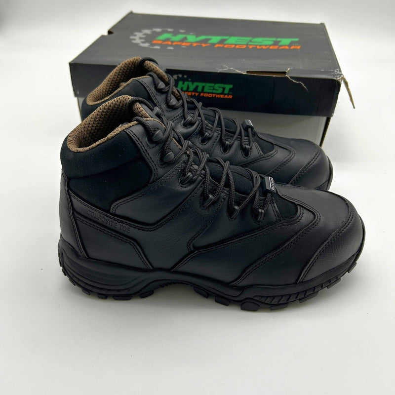 HyTest K12200 Internal Met Safety Hiker Boots Comp Toe EH Black 9.5 EW Mens 6