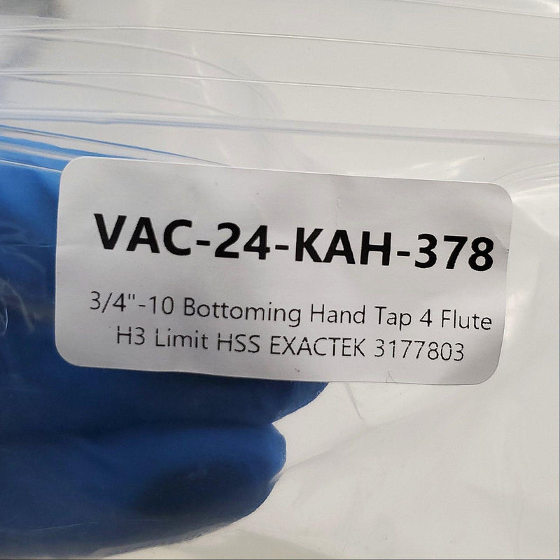 3/4"-10 Bottoming Hand Tap 4 Flute H3 Limit HSS EXACTEK 3177803 5