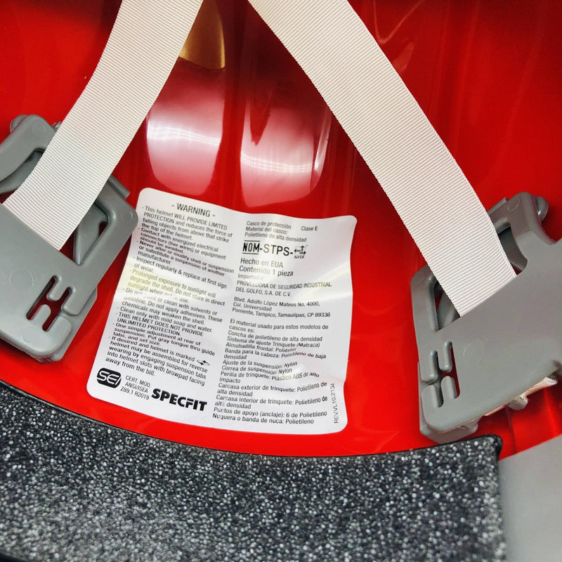 Specfit 8700 Hard Hat Cap Red Ratchet Suspension 6-1/2-8in Type 1 Class E LT 2pk 3