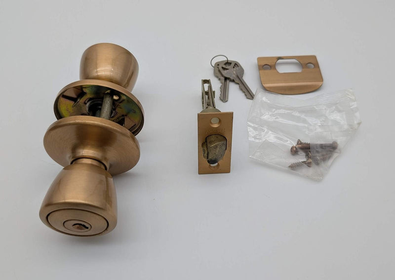 Kwikset Entry Door Knob Lock Satin Bronze Bel Air 2-3/8" Backset 400BDL