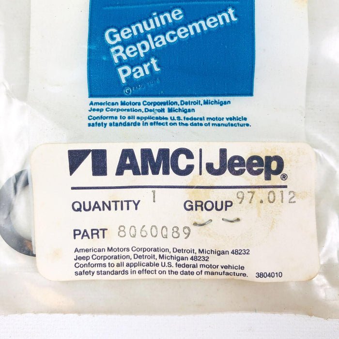 AMC Jeep 8060089 Gasket for Engine Cooler Base Valve OEM NOS 1981-85 CJ 5-8 6