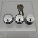 3x CompX Diebold C8160 Undercounter Locks Keyed Alike R63 & 2 Keys Satin Chrome 1