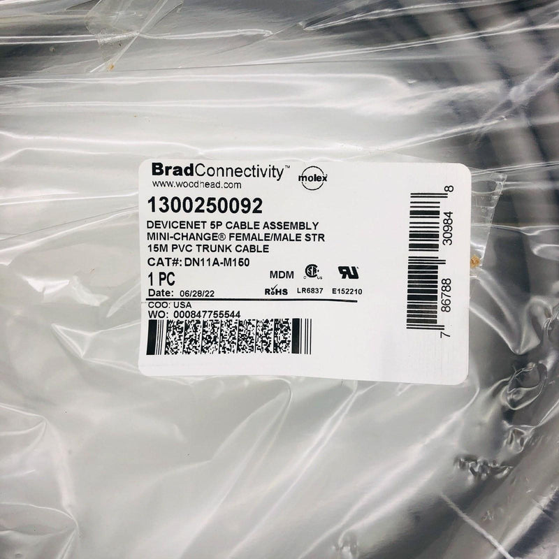 Molex 130025-0092 Mini-Change Double Ended Cordset 5P M to F 15M DN11A-M150 2