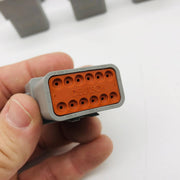 TE Connectivity DT04-12PA Receptacle 12 Pin Grey Wire to Wire Crimp Pack of 25 4