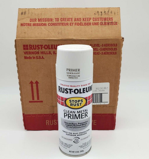 Rust-Oleum Flat White Metal Primer Rust Preventer 7780830 12 Oz Cans Pack of 6 1