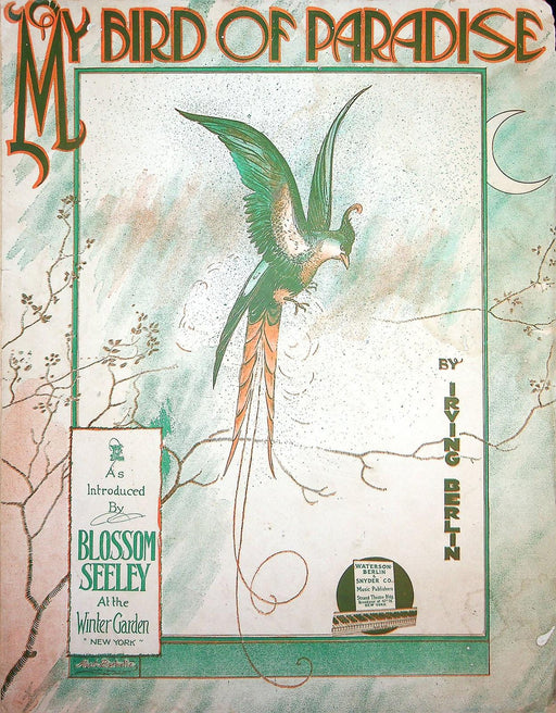 1915 My Bird Of Paradise Sheet Music Irving Berlin Honolulu Girl Blossom Seeley 1