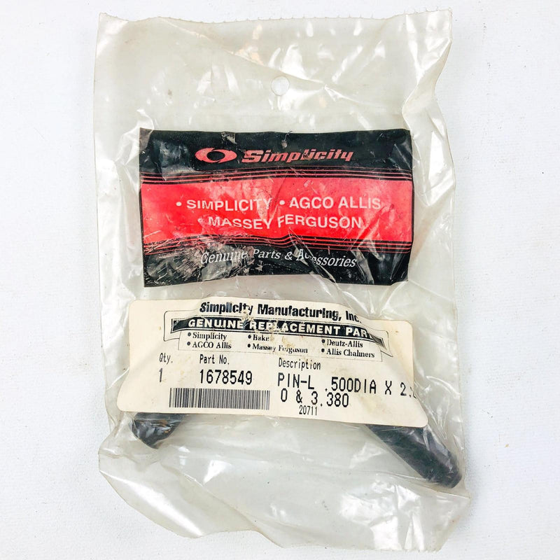 Simplicity 1678549 Pivot Pin L Shaped .500 Dia x 2 x 3.380 OEM NOS USA 1678549SM 1
