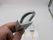 2x American Lockout Padlocks 1" Shackle 1.5" Silver Body Keyed Alike 1 Key NKR 4
