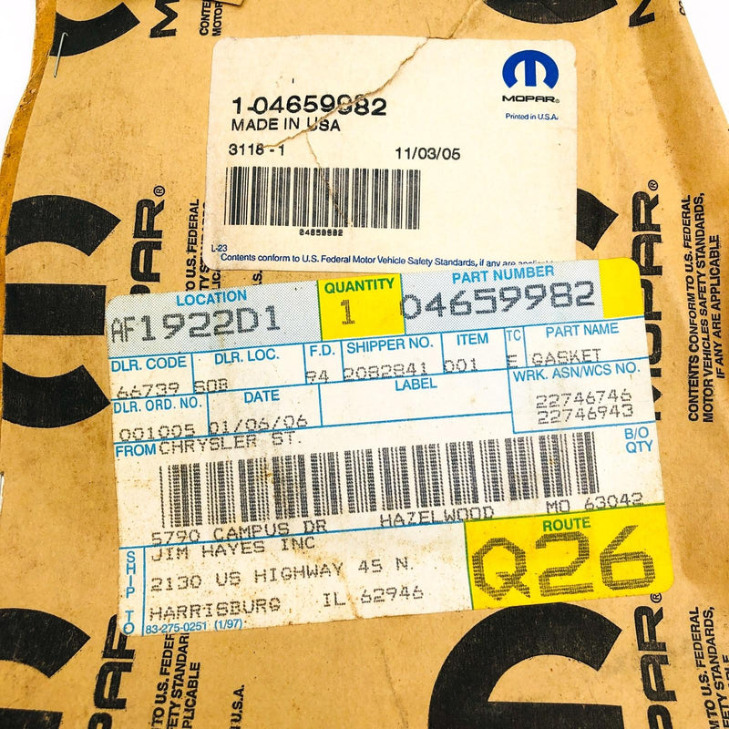 Mopar 4659982 Gasket Transmission Solenoid OEM NOS Open 6