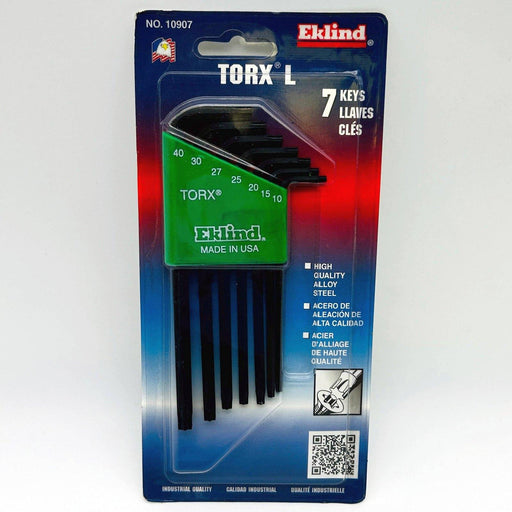 Eklind 10907 Torx L-Key Star Set 7pc T10-T40 Long High Quality Alloy Steel 1