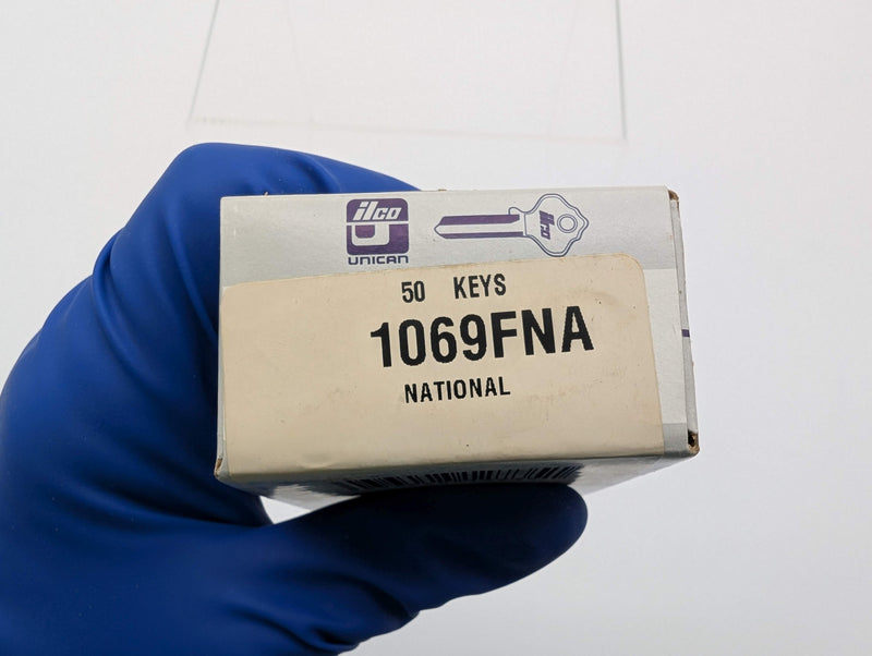 10x Ilco 1069FNA Key Blanks for National D8782 Nickel Plated NOS 3