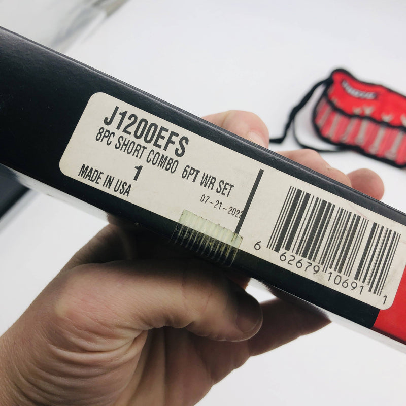 Proto J1200EFS Combination Short Wrench Set 6pt 8Pcs SAE W/ Tool Roll 1/8 to 3/8 2