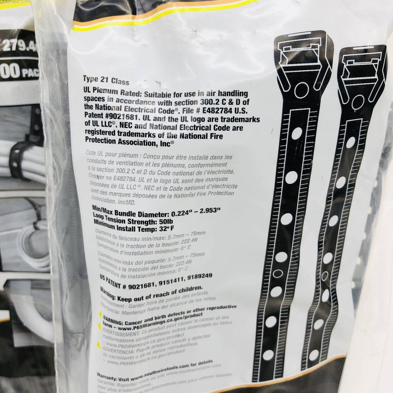 Southwire 58298340 Mountable Cable Tie 11" Lg 50lb 3" Max Dia UV Resistant 300pk 5
