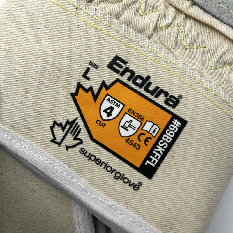 Superior Endura 69BSKFFL Split Leather Glove Large Made with Kevlar Liner 12 Prs 4