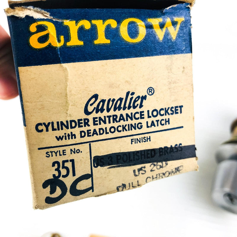 Arrow 351DC Panic Proof Door Knob Lockset Keyed US26D Dull Chrome Cylinder 3