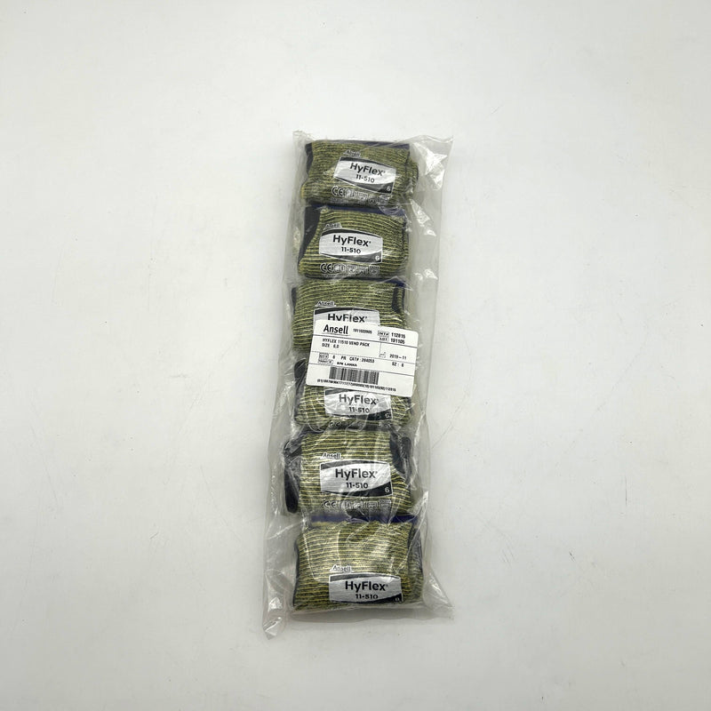 Ansell Hyflex 11510 Cut Resistant Gloves Size 6 Extra Small XS Nitrile 6 Pairs