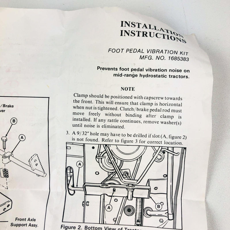 Simplicity 1685383 Foot Pedal Vibration Kit for Hydrostatic Tractors 1988 5