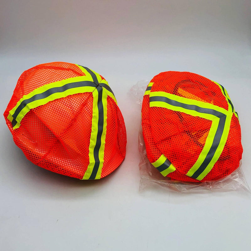 Reflective Hard Hat Cover Cap Style Polyester Mesh Orange Hi Visibility 12pk 1