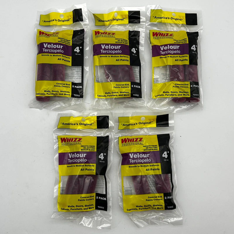 Whizz 51012 Purple Velour Mini-Roller Cover 4" 3/16 Nap No Matt Lot of 5 2-Pks