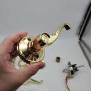 Schlage Entry Door Handlset Deadbolt & Thumbturn Brass F360V 2-3/8 to 2-3/4 BS 9