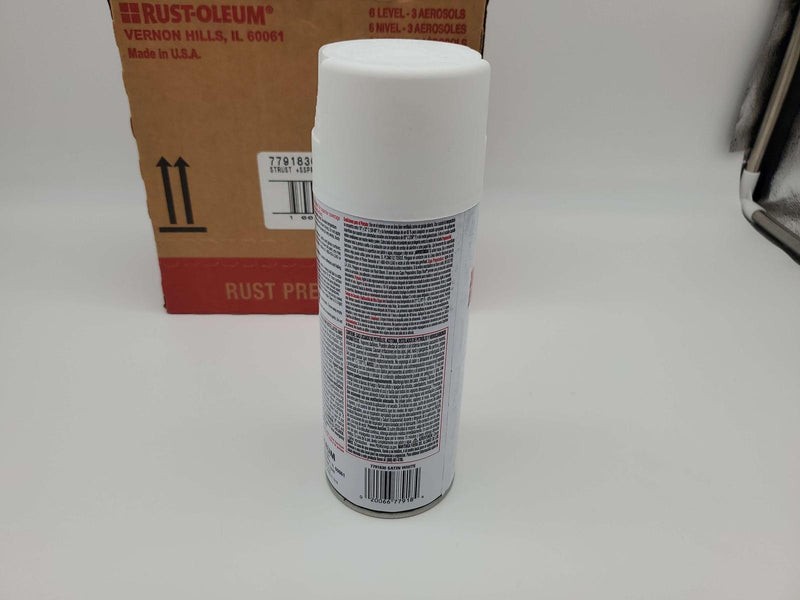 Rust Oleum Rust Stop Spray Paint Satin White 12oz 7791830 Pack of 6 Cans 3