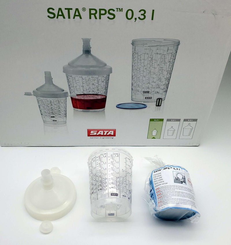 SATA 1010420 Paint Cups 0.3L Lids & 125 Micron Sieves 100 EA for SATAjet 5000 B 1