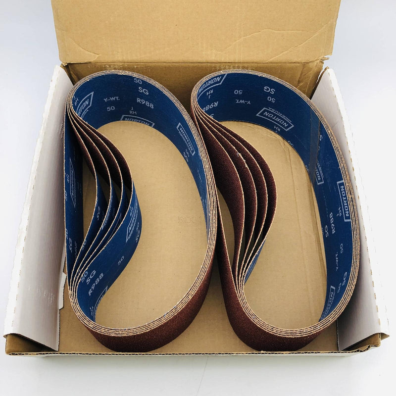 Norton 78072771217 Sanding Belt 4X36 50 Grit R988 Aluminum Oxide Pack of 10 6