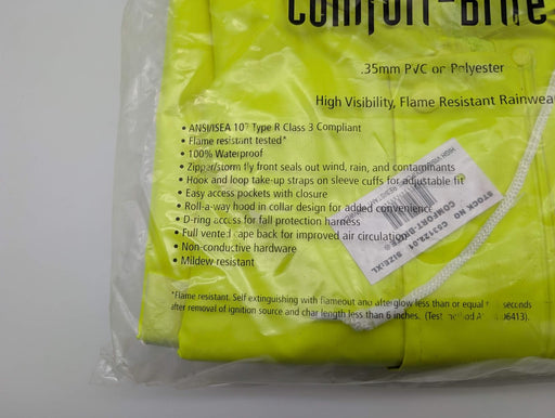 Tingley Flame Resistant Rain Coat Size XL High Vis Yellow Ankle Length C53122.XL 2