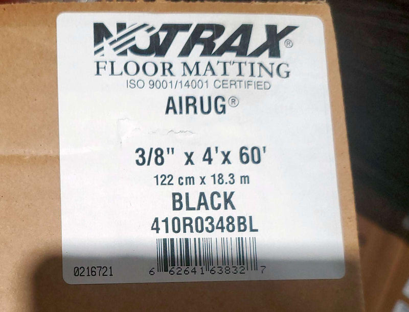 Anti Fatigue Mat Large 4ft W x 60ft L 3/8in Thick Ribbed Black PVC Foam Notrax 2