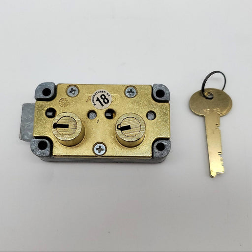 Ilco Safe Deposit Box Lock A400 RH Right Hand Satin Brass 2 Keys A4001000441RH 2
