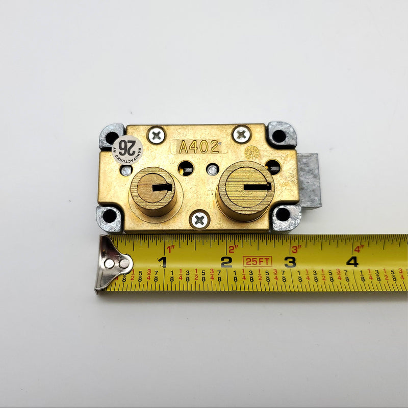 Ilco Safe Deposit Box Lock A402 LH Left Hand Satin Brass 3 Keys A402100-04-41LH